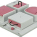 Trixie cat activity poker box strategy game with 4 modules for mental stimulation and slow feeding pink gray 12.2 x 12.2 x 2.5 in
