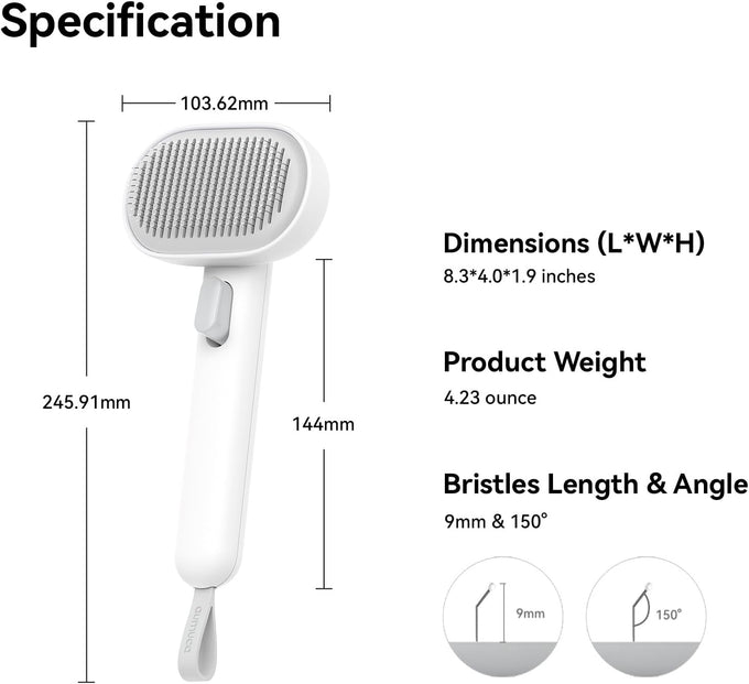 Aumuca Stainless Steel Cat Brush for Shedding, Indoor Cats, Long or Short Haired Cats, Cat Grooming, Massage, and Hair Removal
