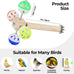 Parakeet bird toy with rotating balls, ideal for small birds, natural wood, durable surface, non-slip, 7.85 inches long