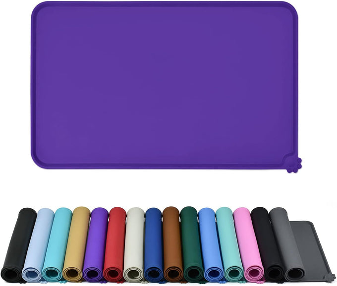 Reopet waterproof non-slip silicone pet feeding mat for dogs and cats with high raised edges