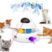 Mohaya 4-in-1 Interactive Cat Toy with Laser, Feather, and Track Balls - USB Rechargeable White