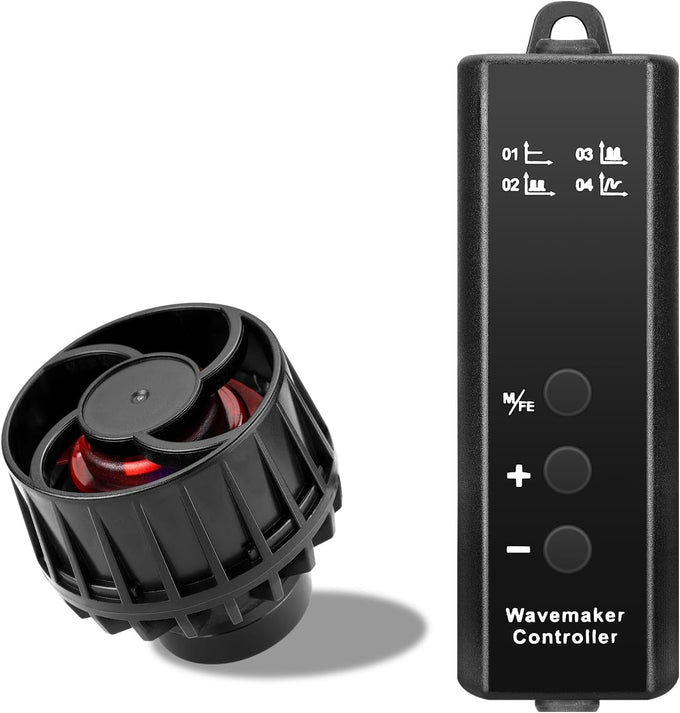 24V 12W 2100GPH mini aquarium wavemaker with controller, magnetic mounting for 50-100 gallon tank