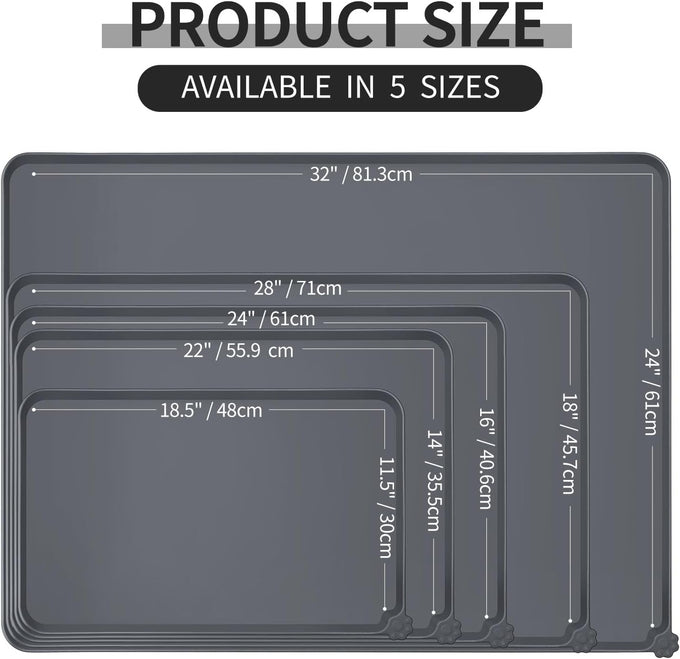 Reopet waterproof non-slip silicone pet feeding mat for dogs and cats with high raised edges
