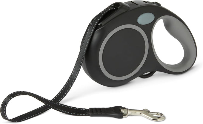 Amazon Basics Retractable Dog Leash with Quick-Lock Function, 50% Recycled Materials, Reflective Threads, Suitable for Small to Large Dogs