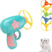 Andiker Cat Fetch Toy, blue, interactive kitten flying disc launcher with 5 colorful propellers for training and chasing