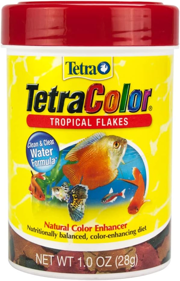 Tetra TetraColor Tropical Flakes 1-Ounce 185 ml Fish Food Enhanced with Vitamin C and ProCare