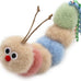 Soft caterpillar kicker for indoor cats, with rattle, ribbon, and catnip, bite resistant, for all ages.