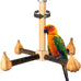 agape rotating parrot perch toy with chew toy natural wooden stand for small medium birds cage accessory