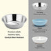 tifanso 6pcs stainless steel cat bowls, 5.6" shallow wide whisker friendly metal feeding dish set, kitten plates, dishwasher safe