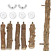 Natural Wooden Bird Ladder for Small Animal Exercise and Chewing Toy, 12.2 inches, Easy Installation