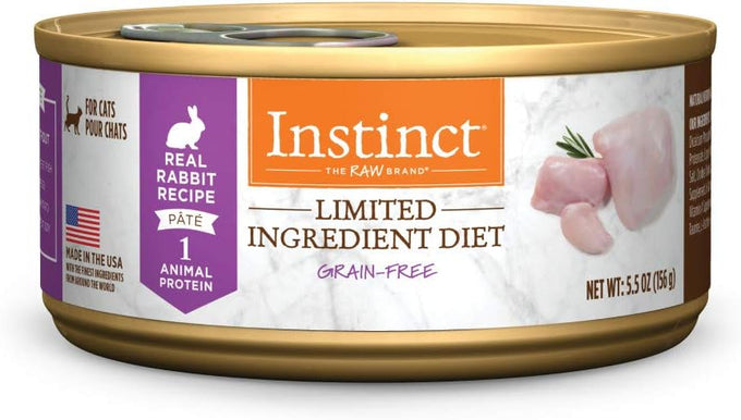 Instinct limited ingredient diet natural grain free wet cat food real rabbit 5.5 oz pack of 12