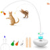 oxawo interactive cat toys rechargeable spin butterfly game teasing kitty extra long feather wand p33