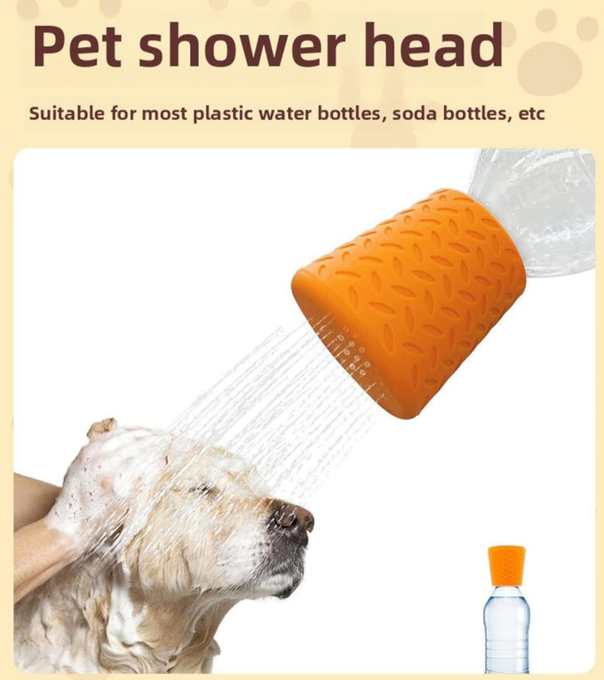 3 Piece Portable Orange Blue Green Silicone Outdoor Dog Shower for Bottles Attachment Accessory Camping Beach Hiking