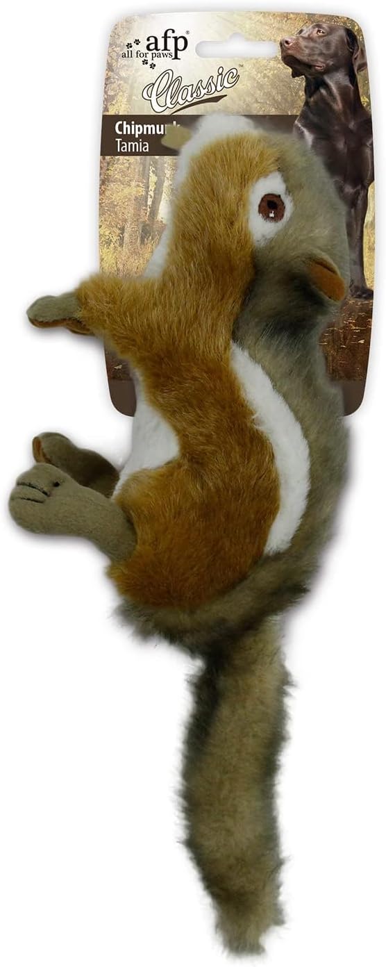 All for Paws large interactive dog squirrel plush squeaky toy for puppy enrichment and stimulation