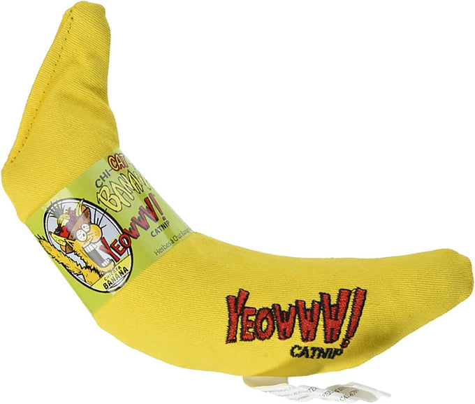 Yeowww! 100% Organic Yellow Banana Catnip Toy 3 Pack, Made in USA, No Fillers