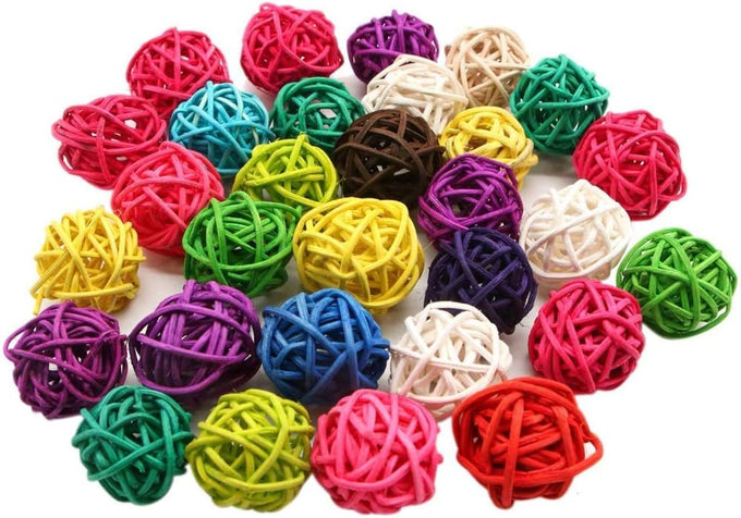 LIUSM 20pcs colorful handmade wicker rattan balls decorative crafts