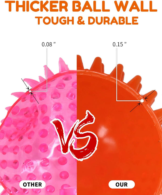 pweituoet 4.5" heavy duty squeaky dog balls for medium large dogs, 2 pack