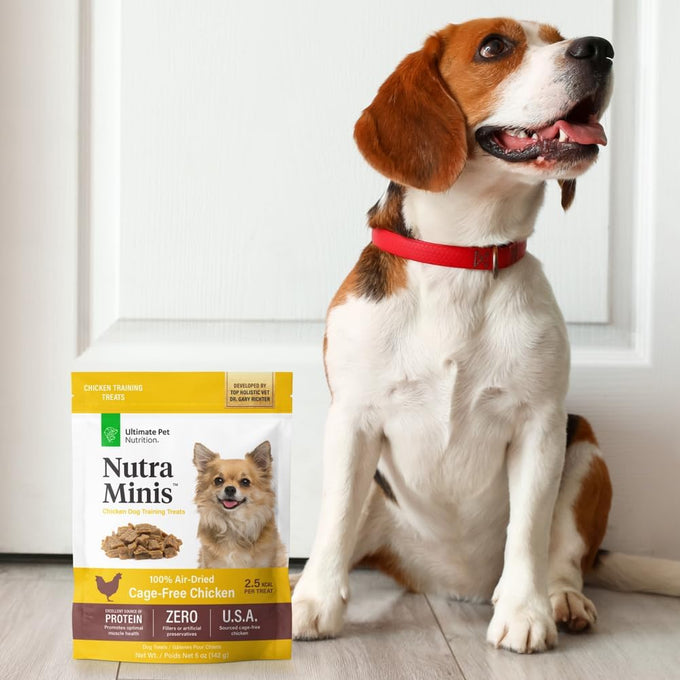 Ultimate Pet Nutrition Nutra Minis Air-Dried Chicken Dog Training Treats 5 oz Grain-Free Reward