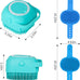 comotech 6pcs dog bath brush and toothbrush set | adjustable handle for short and long haired dogs and cats | blue