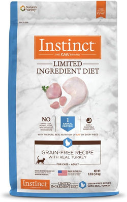 Instinct limited ingredient dry cat food, grain free turkey recipe, 11 lb bag, natural pet food