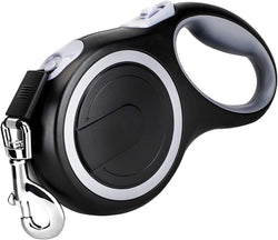 26Ft Retractable Dog Leash, Heavy Duty, Anti-Slip Rubberized Handle, One-Handed Brake, Strong Nylon Tape, Tangle Free for Dogs up to 110 lbs, Large Size
