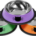 Serentive stainless steel 2-pc non-slip cat food bowls with 7 oz capacity