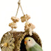 parrot woven grass nest swing set with tunnel, wooden chew toys, bird cage hanging play accessories for parakeet cockatiel