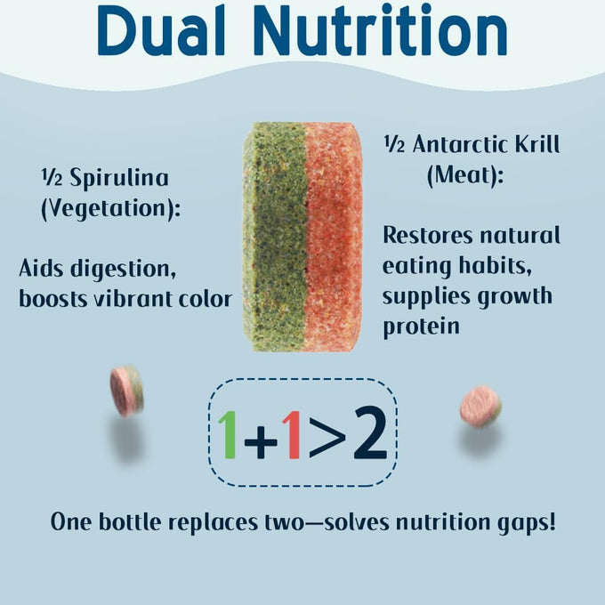 Wafer fish food - JiJycal premium betta, tropical & goldfish food with Antarctic krill & spirulina, 90g
