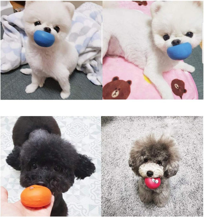 Smile Face soft latex squeak balls for small pet dogs, 6 Pcs/Set, non-toxic, easy to clean