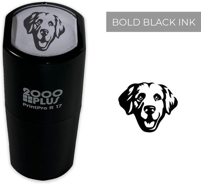 2000 Plus Labrador Retriever Self Inking Stamp - 9/16" Small Black Dog Imprint - Black Lab Puppy Reward Stamp