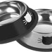 Serentive stainless steel 2-pc non-slip cat food bowls with 7 oz capacity