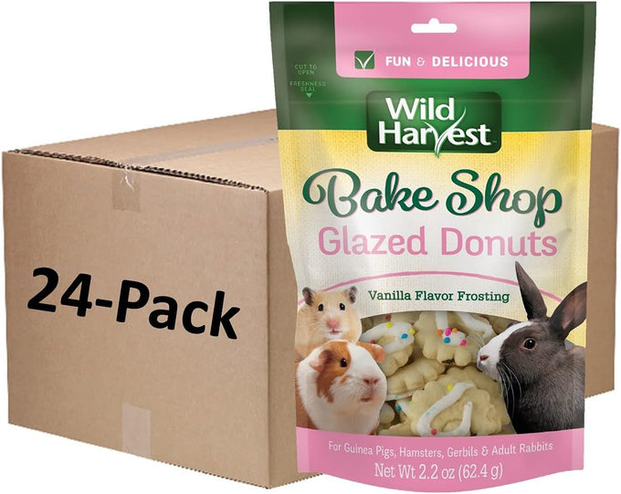 Wild Harvest Glazed Donuts Treats for Small Pets, 2.2 Ounce, Pack of 1, Healthy Chewing Instinct for Guinea Pigs, Hamsters, Gerbils, Rabbits