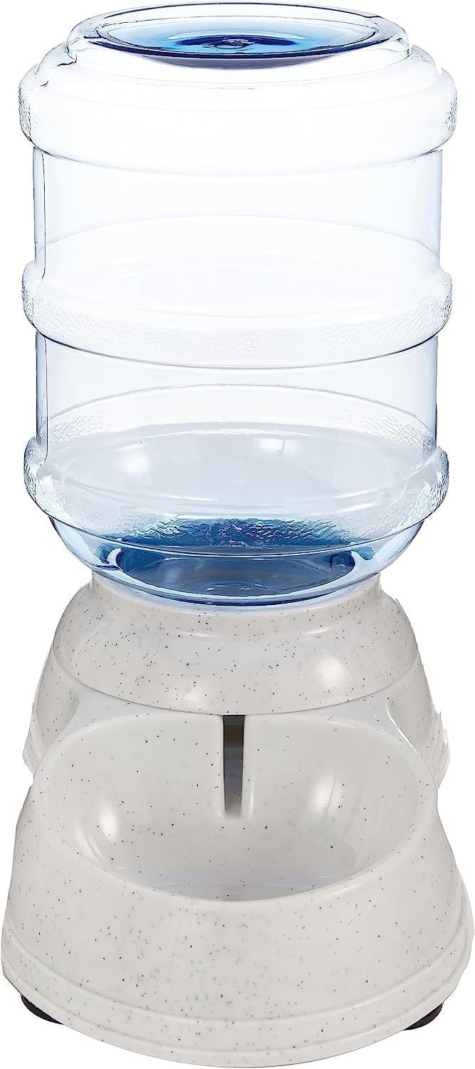 Amazon Basics 1 Gallon Gravity Pet Water Dispenser, Small, Easy to Clean, Gray, for Cat and Dog