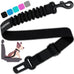 cooyoo dog seat belt, heavy-duty nylon, retractable, adjustable, black, 24-31 inches