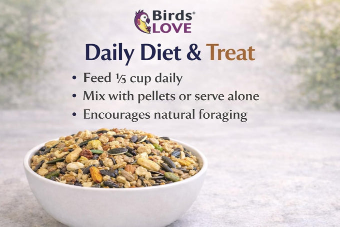 Parrots love all natural garden blend bird food 2lb, no artificial coloring or preservatives