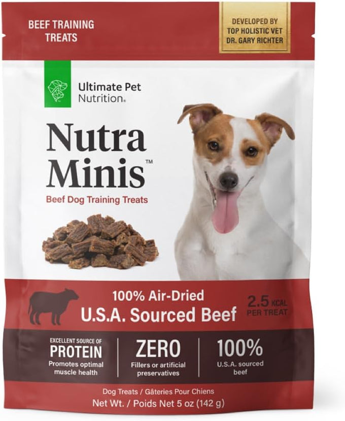 Ultimate Pet Nutrition Nutra Minis Air-Dried Chicken Dog Training Treats 5 oz Grain-Free Reward