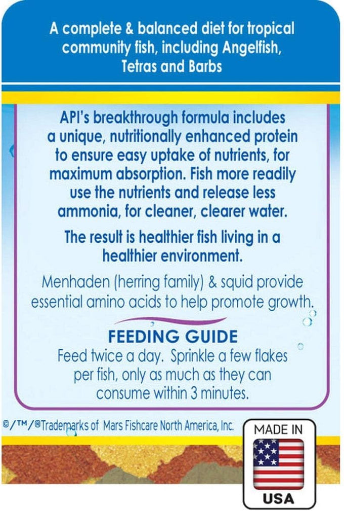 API Tropical Flakes Fish Food, .36-Ounce Container for Tropical Community Fish