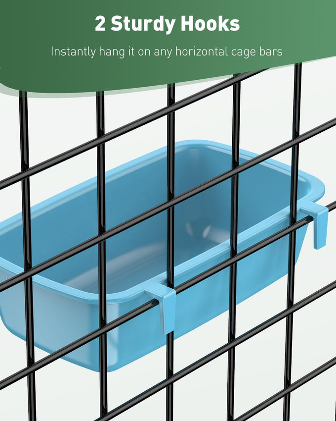 pawfly hanging feeder for small pets, 6 plastic keepers for cages and coop cups