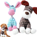 Brown and Blue Indestructible Plush Dog Toy for Aggressive Chewers Teething Toy for Small Medium Large Dogs