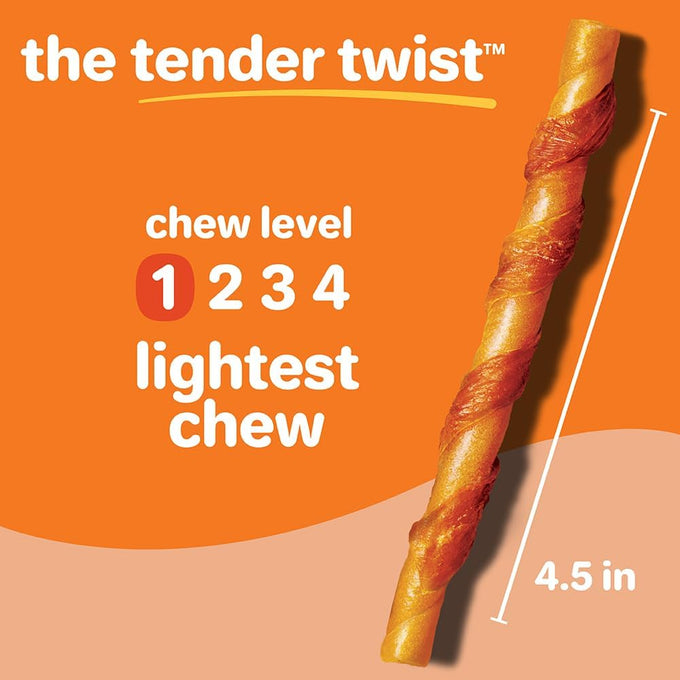 Hartz Oinkies Tender Twists Rawhide-Free Chicken Breast Dog Chews with Real Chicken Breast 36 Count