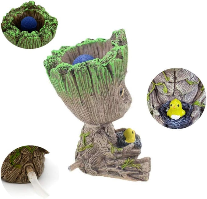 Groot Aquarium Air Bubbler Decorations with Non-Toxic Resin for Fish Tanks, Air Stone Set