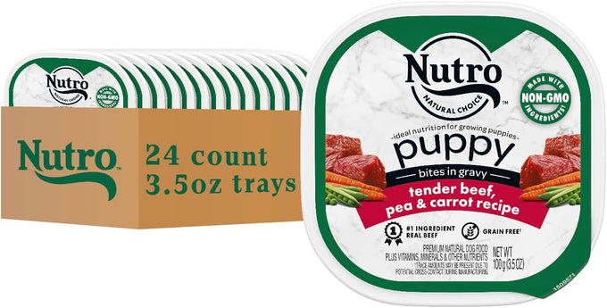 Nutro Puppy Grain Free Wet Dog Food, Tender Beef, Pea & Carrot