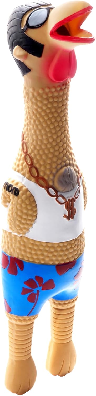 Outward Hound Charming Pet squawkers Earl latex rubber chicken dog toy funny large size