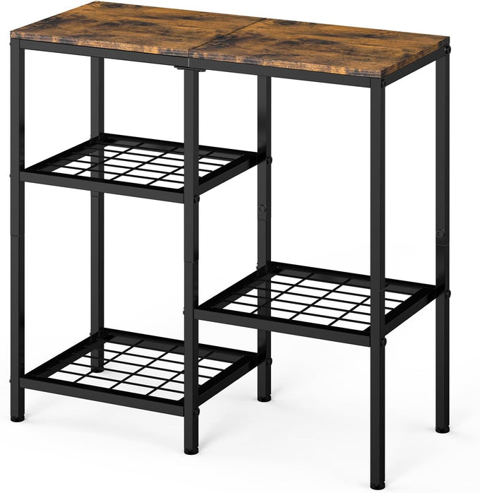 ybing 20 gallon fish tank stand with shelf brown wooden board