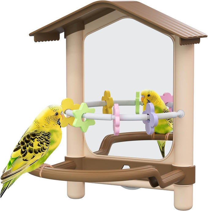8.1-inch-yellow-pet-bird-mirror-perch-stand-parakeet-toys