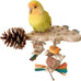 Parrot wooden toys with natural corn sticks and pine cones, fun bird cage accessories for parakeets and similar birds