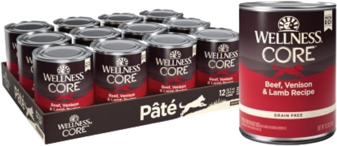 Wellness CORE Natural Wet Grain Free Canned Dog Food, Whitefish, Salmon & Herring, 12.5-Ounce Can (Pack of 12)