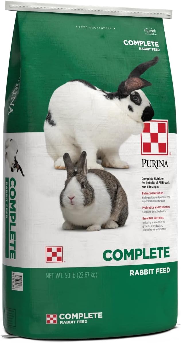 Purina Complete Rabbit Feed, 25 lb, 100% Daily Nutrition for All Ages, No Fillers or Artificial Colors