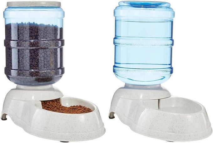 Amazon Basics 1 Gallon Gravity Pet Water Dispenser, Small, Easy to Clean, Gray, for Cat and Dog