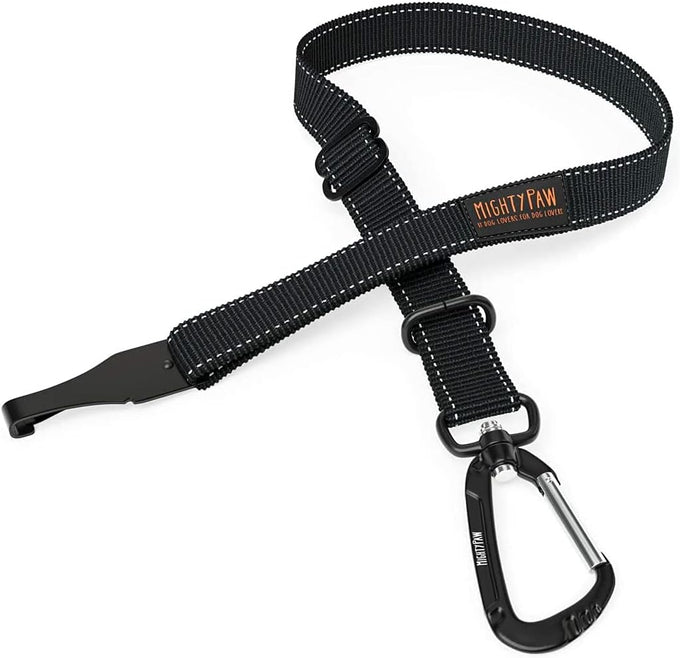 Mighty Paw Safe Dog Seat Belt for Cars - Aviation Grade Aluminum Carabiner, Adjustable, Heavy-Duty Design